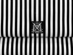 Convertible Clutch - Vertical Stripes  Black and White