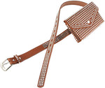 Tan Faux Leather Studded Belt Bag