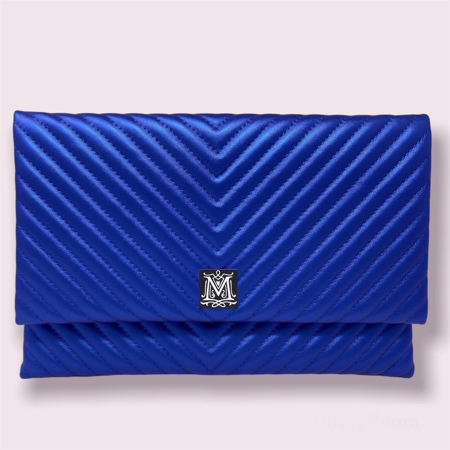 Convertible Clutch - Chevron Quilted Blue