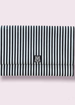 Convertible Clutch - Vertical Stripes  Black and White