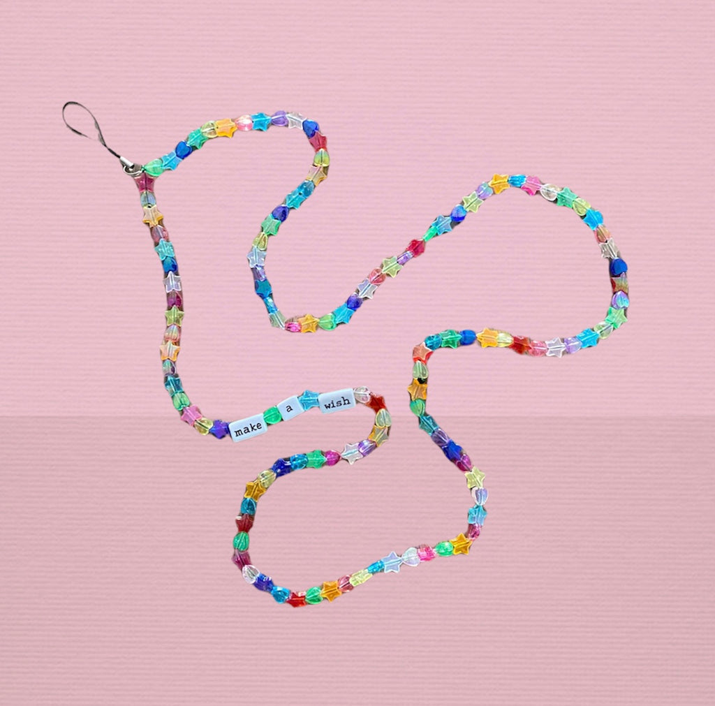 Wish Beaded Phone Strap