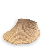 Raffia Straw Visor Hat - Adjustable Rope String